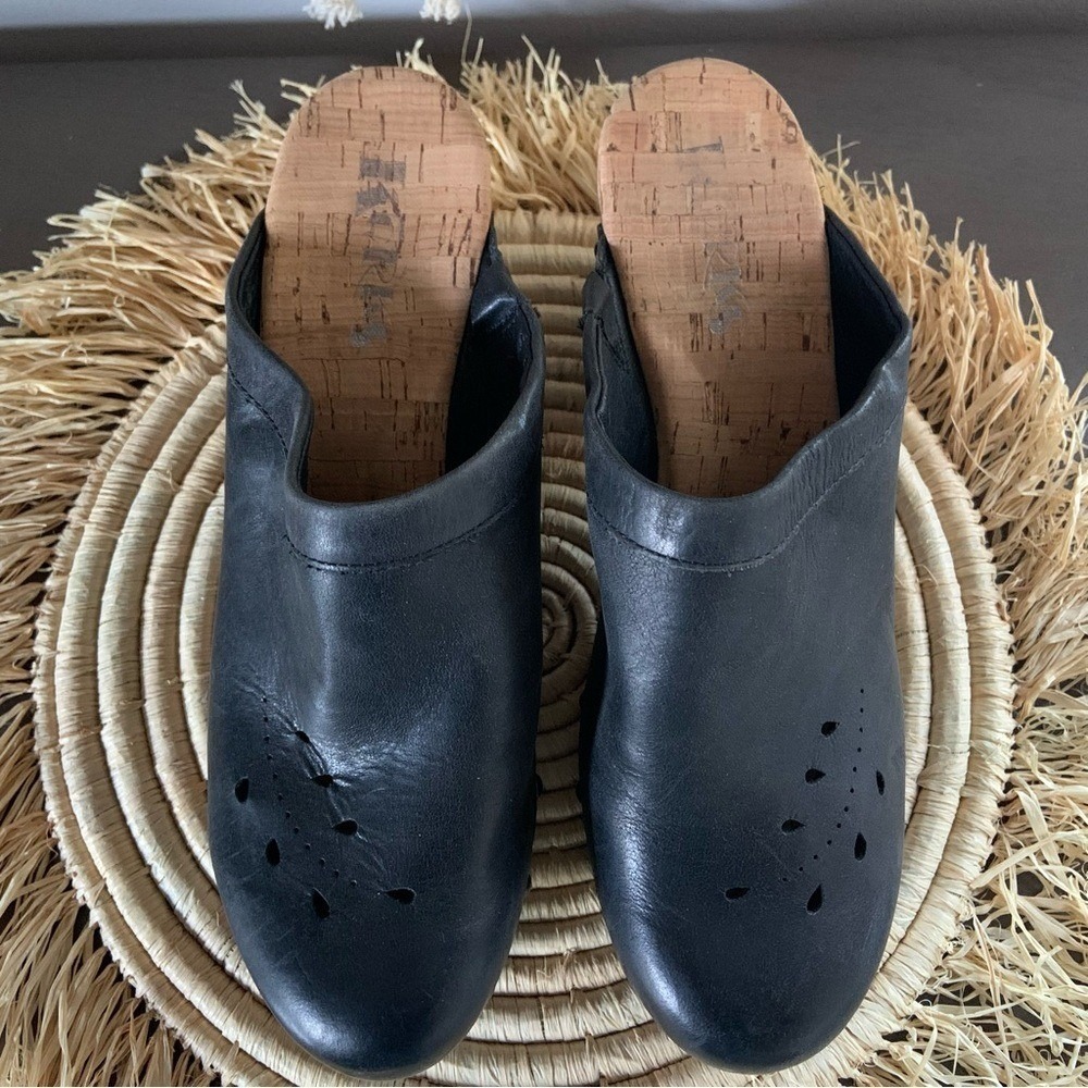 KORKS Women's Sudbury Black Leather Clogs Kork Ease Size 9 - Picture 2 of 16